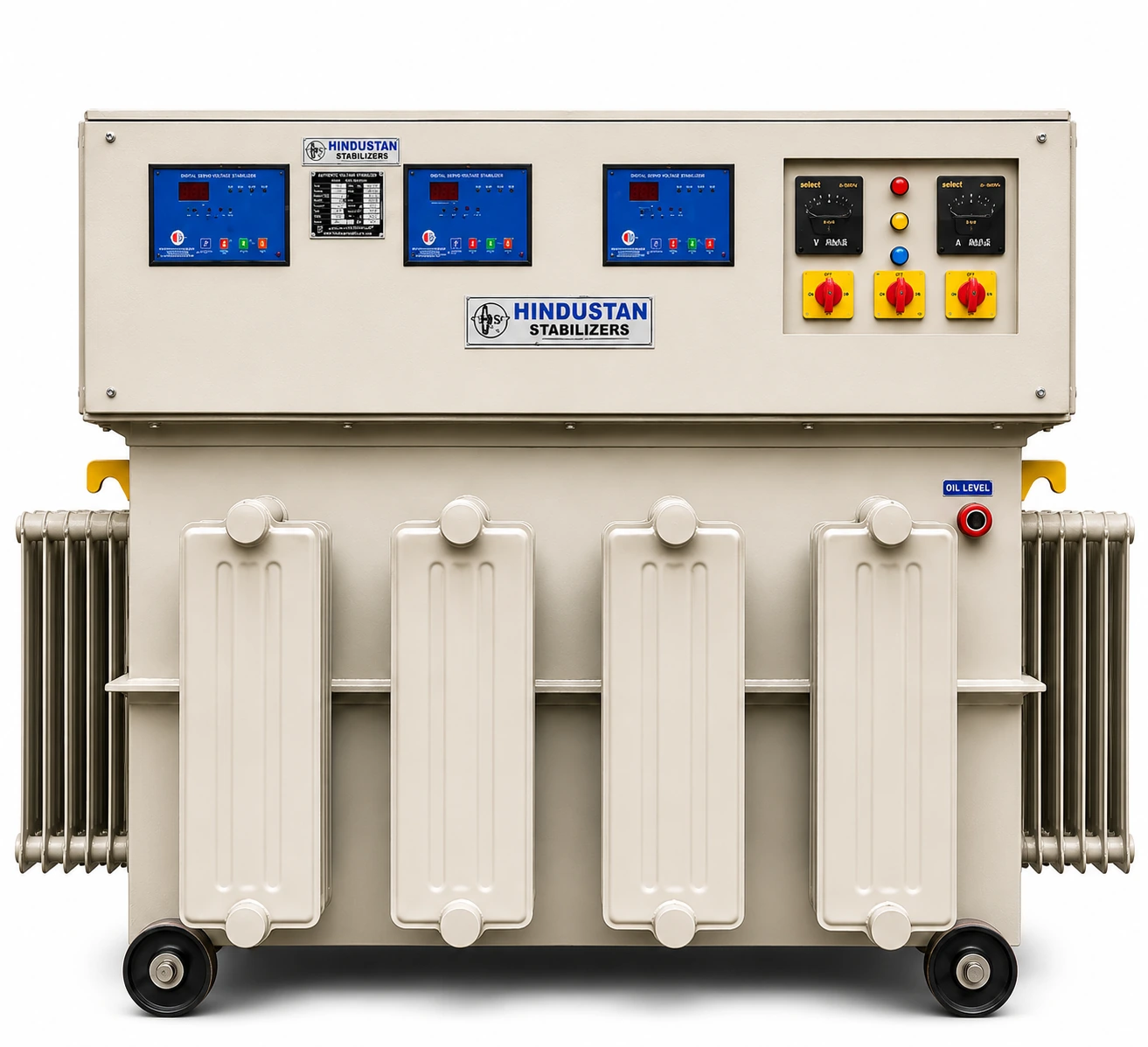 THREE PHASE OIL COOLED DIGITAL SERVO VOLTAGE STABILIZERS